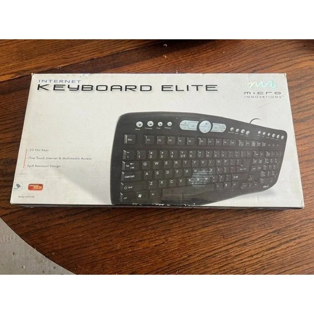 Micro Innovations Internet Elite Keyboard KB565BL Spill Resistant